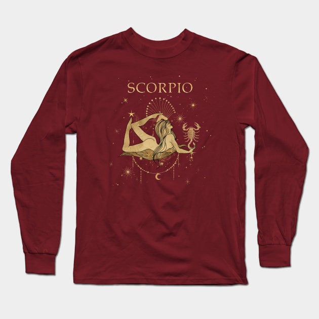 Scorpio zodiac sign Long Sleeve T-Shirt by ArtStyleAlice